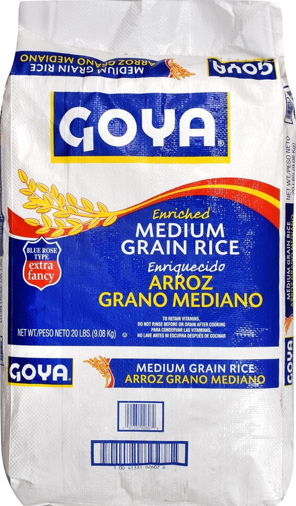 Goya Foods Enriched Medium Grain Rice, 20 Pound (Pack of 1)