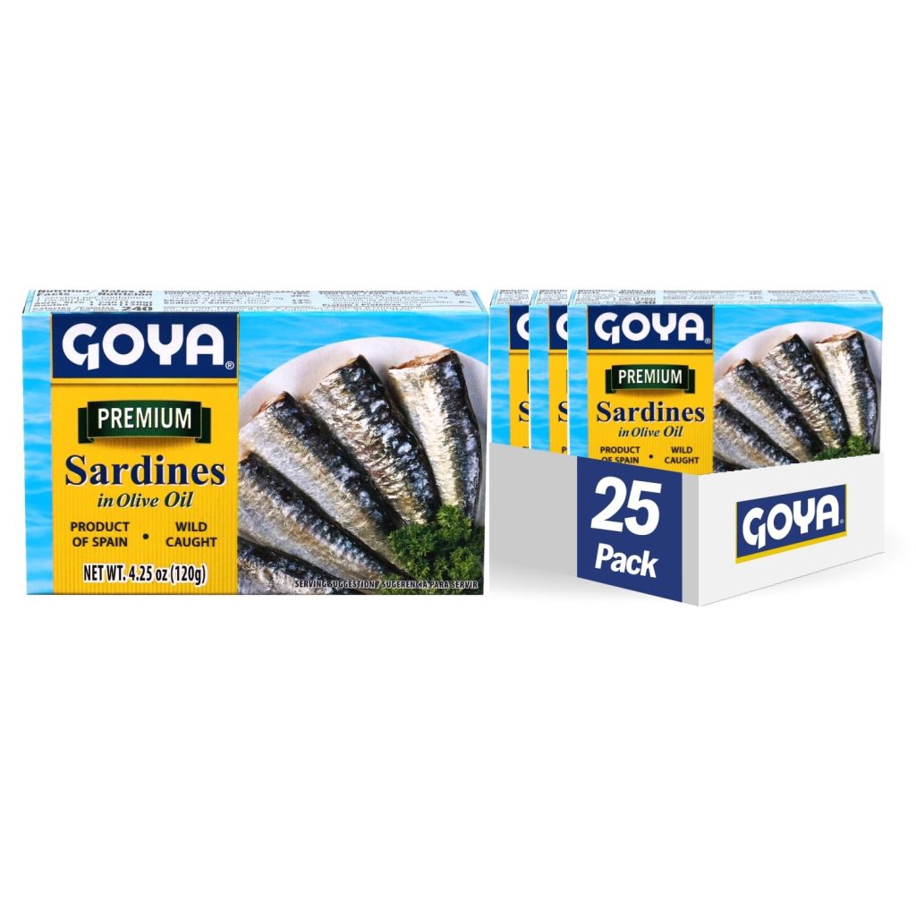 Goya Foods Premium Sardines in Olive Oil, 4.25 Ounce (Pack of 25)