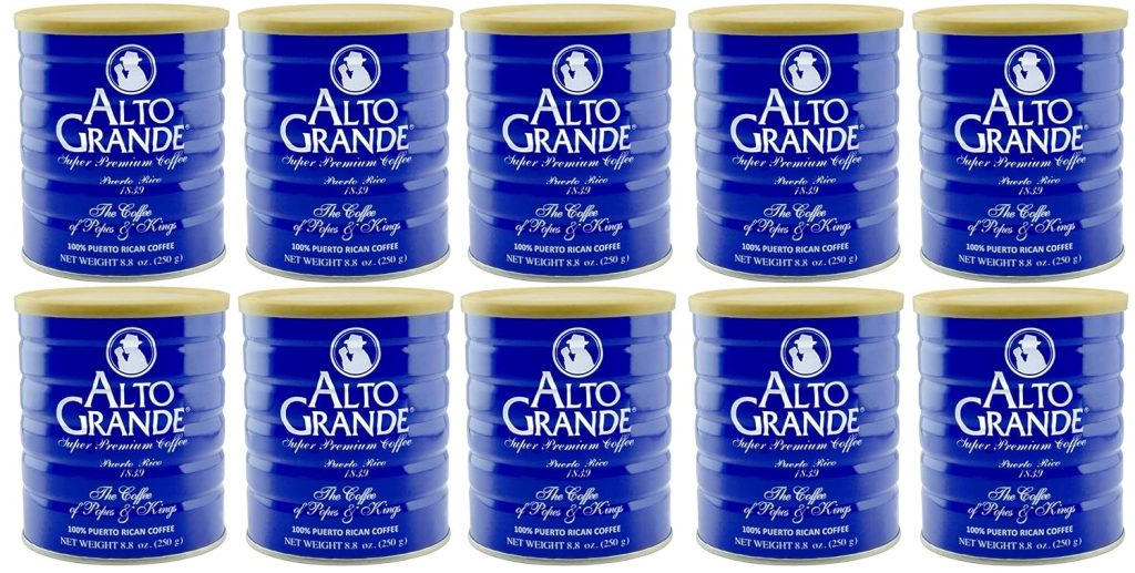 Alto Grande Super Premium Ground Coffee, Puerto Rico, 8.8 oz Can (10 Pack)