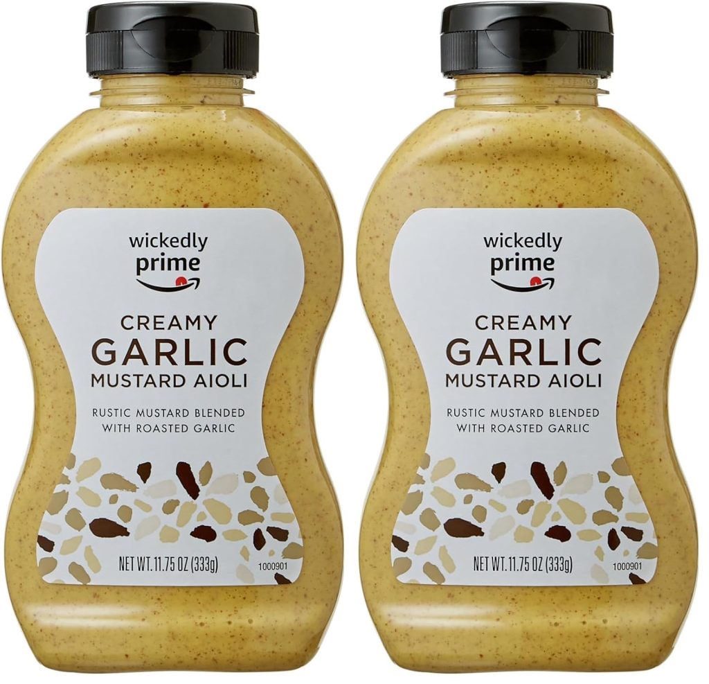 Amazon Brand - Wickedly Prime Mustard, Creamy Garlic Aioli, 11.75 Ounce (pack of 2)