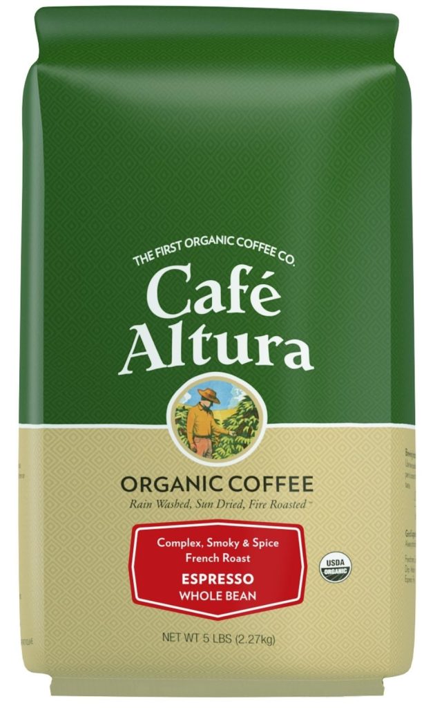 Cafe Altura Whole Bean Organic Coffee, Espresso, 5lb Bag