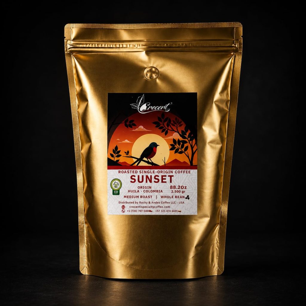 Crecert Sunset/Atardecer Specialty Colombian Whole Bean Coffee, Medium Roast, 88.2 oz