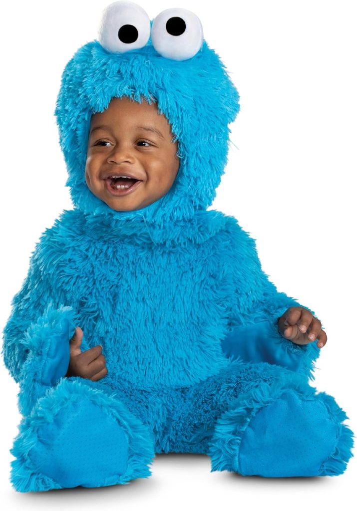 Disguise Baby Boys' Sesame Street Cookie Monster Extra Deluxe Plush Costume, Official Cookie Monster Halloween Outfit
