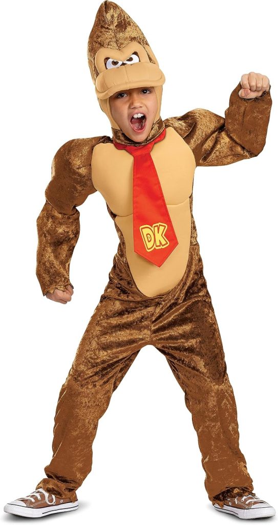 Disguise Super Mario Brothers Donkey Kong Deluxe Costume for Kids, Officially Licensed Halloween Costume Outfit