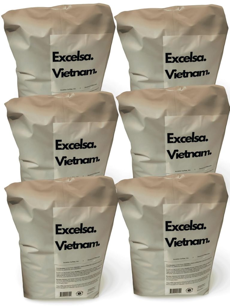 Excelsa Coffee — Vietnam Medium Roast Whole Bean Coffee, 30 lb Bulk Bag, 100% Coffea Excelsa, Low Acid & Low Caffeine, Made from 90-Point Rated Beans, Single Origin Quang Tri