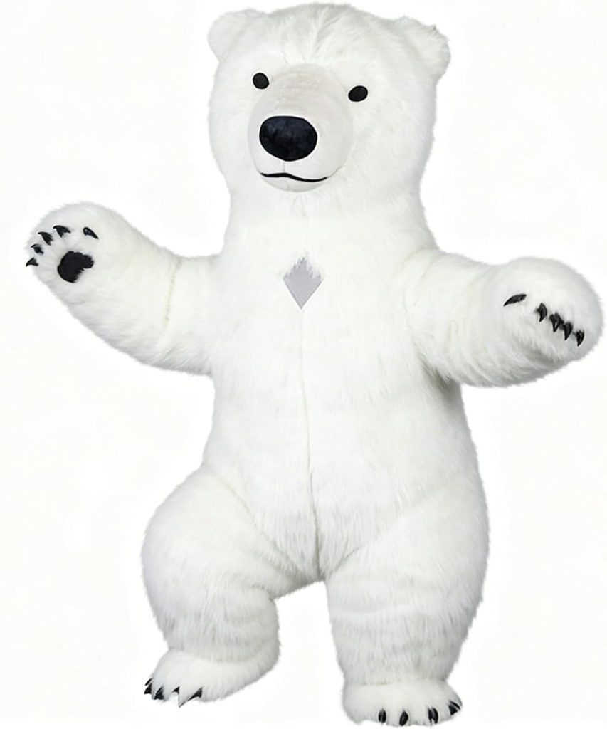 Inflatable Costume Plush Polar Bear Mascot Costume Halloween Wedding Fancy Party Sport Meet Marketing Activity Cosplay Outfit