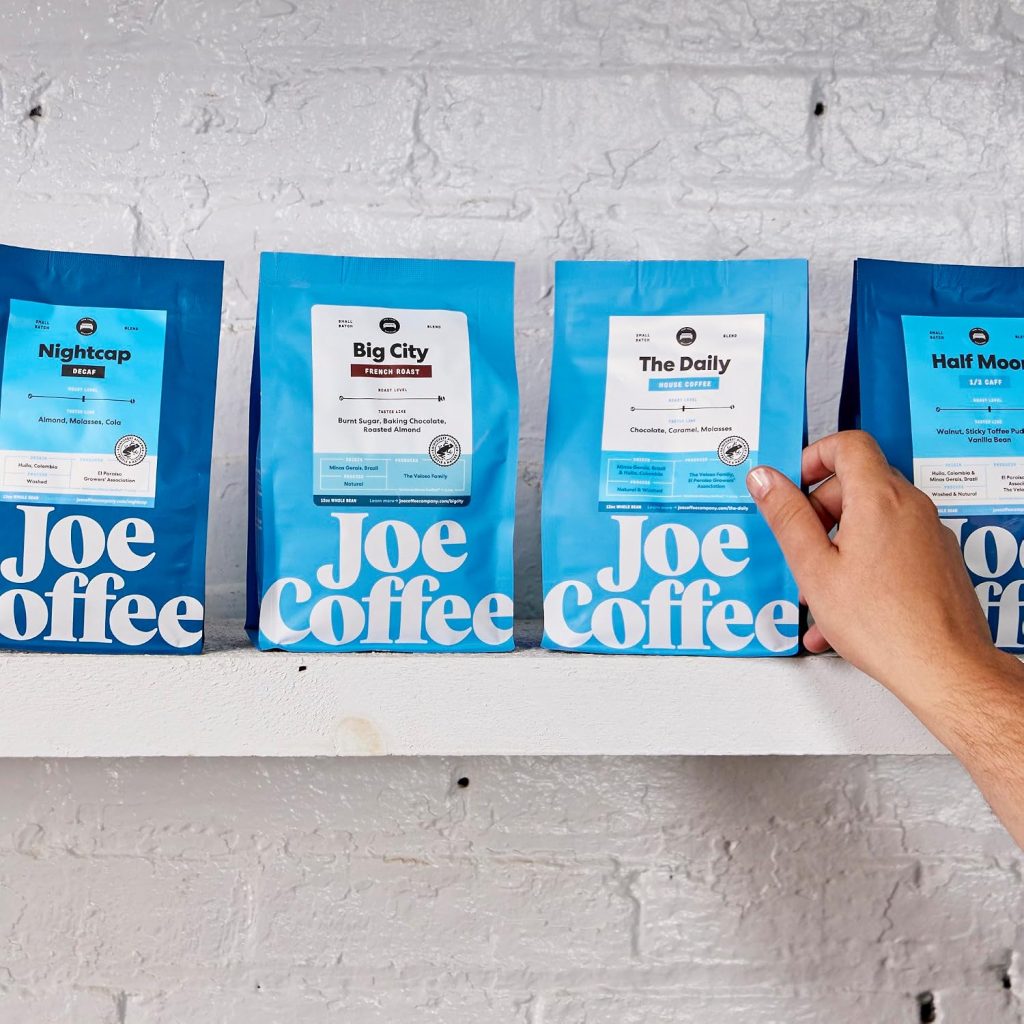 Joe Coffee Company - The Daily Whole Bean Specialty Coffee, Medium Roast, 12 oz Bag, Pack of 6 | NYC Roaster, Rainforest Alliance Certified, Kosher, Climate-Friendly