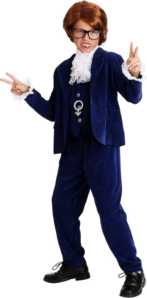 Kid's Deluxe Li'l 60's Swinger Costume, Boy's Blue Groovy Halloween Costume