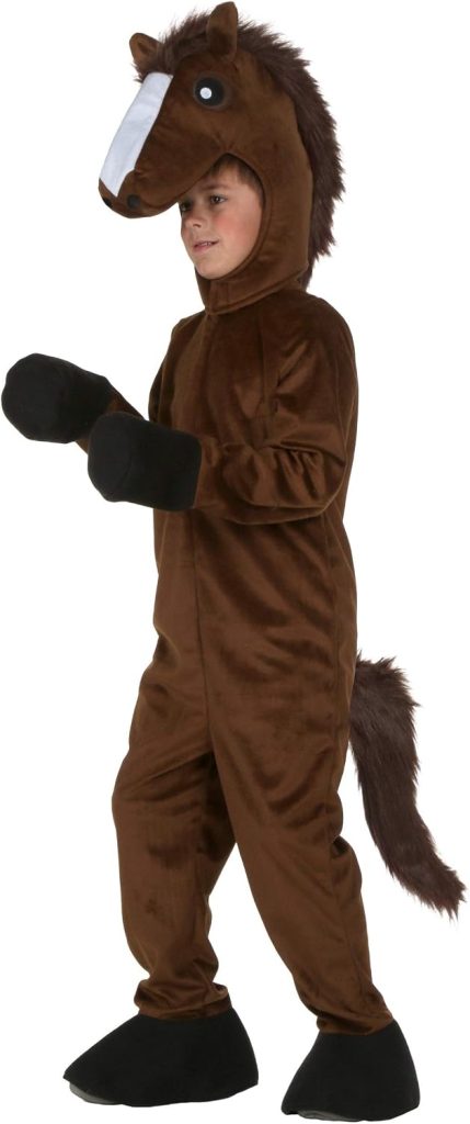 Kids Horse Halloween Costume | Fun Horse Jumpsuit and Headpiece for Boys and Girls | Ideal for Dress-Up and Trick-or-Treating