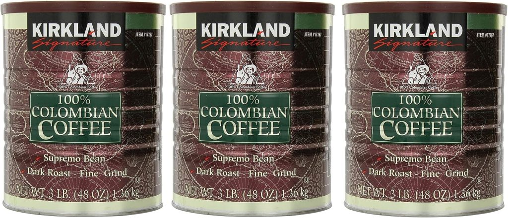 Kirland Signature 100% Colombian Coffee, Supremo Bean Dark Roast-Fine Grind, 9 Pounds