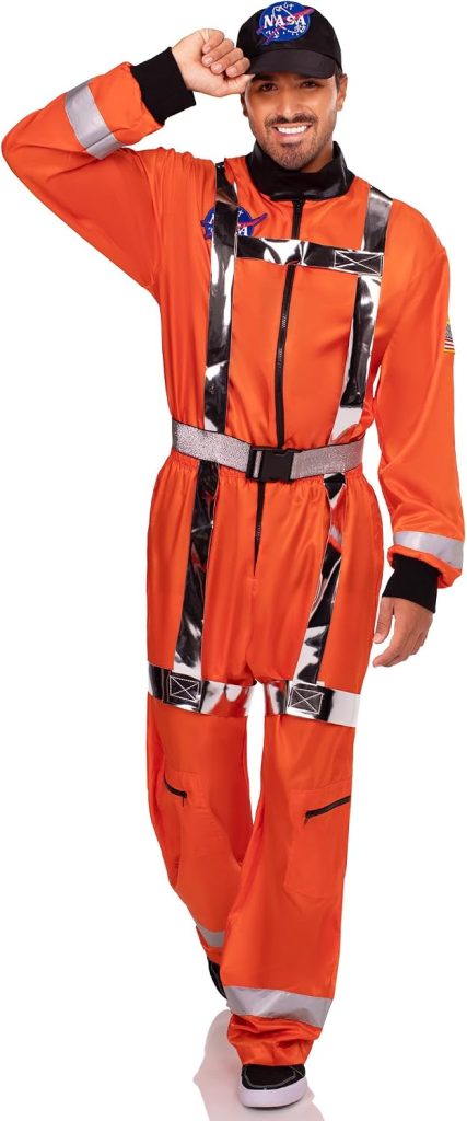 Leg Avenue Men Cosmic Astronaut Costume Adult Halloween Costumes for Men includes Zip-Up Jumpsuit