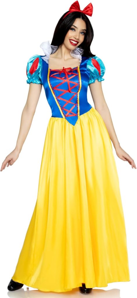 Leg Avenue Womens Classic Snow White Set Family Friend Full Length Princess Dress