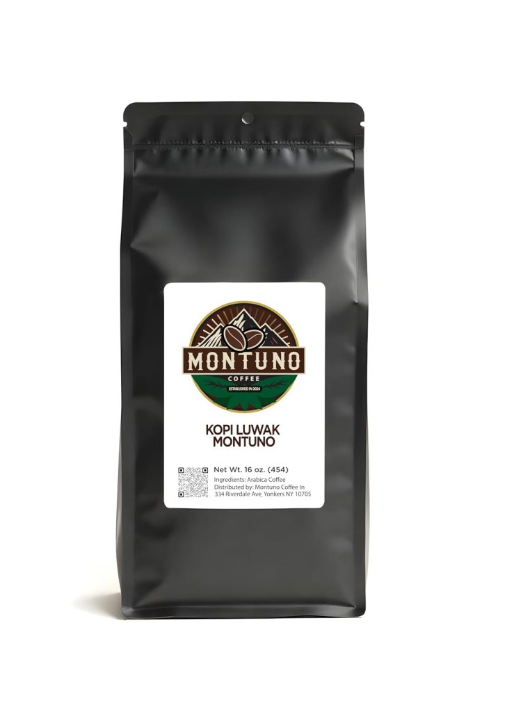 Montuno Kopi Luwak Arabica Coffee, Premium Gourmet Ground, 16 oz
