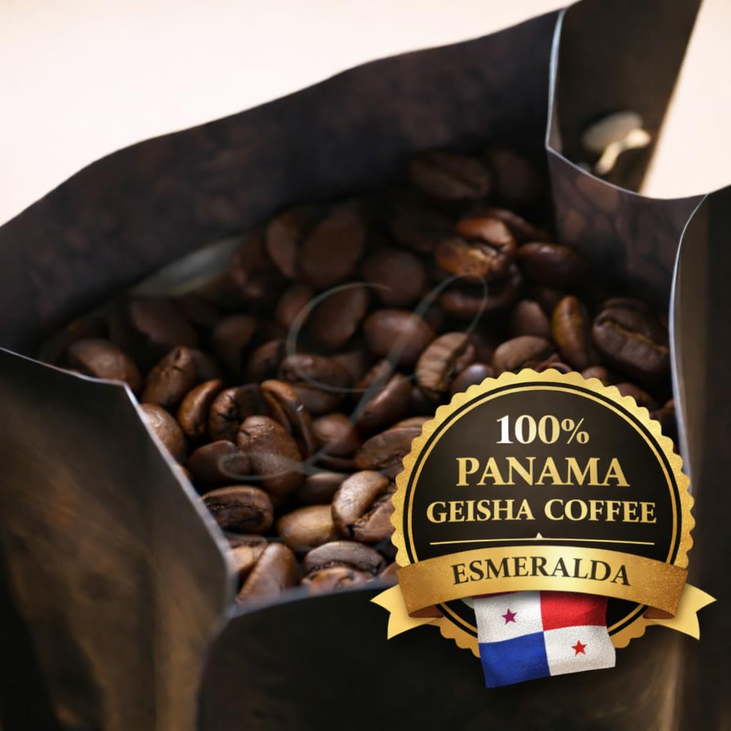 Panama Hacienda La Esmeralda Geisha Coffee Beans, Medium Roast, Whole Bean, 1 lb | Fresh Roasted Specialty Arabica Coffee | Luxury Gourmet Coffee