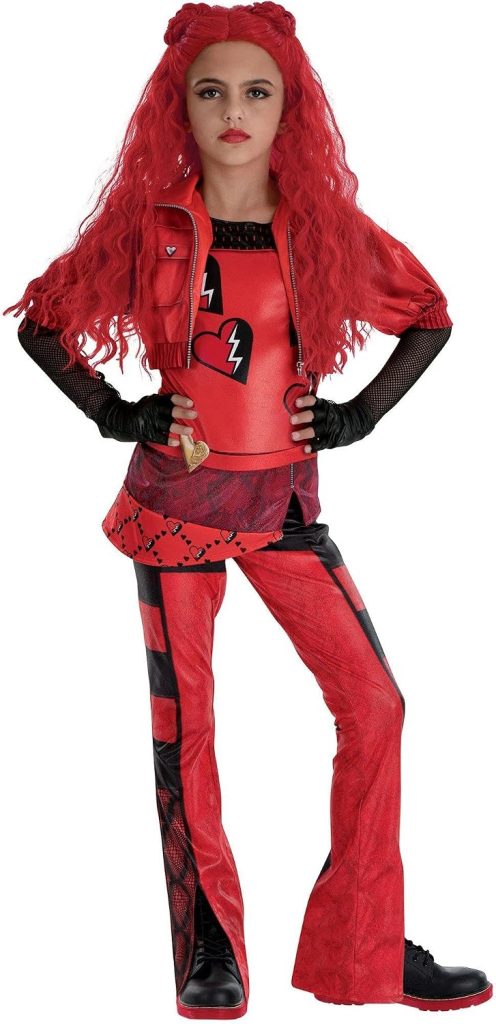 Party City Red Costume for Girls - Disney Descendants 4 The Rise of Red Costume Includes Shirt with Attached Jacket, Pants, Belt, & Gloves - Costumes for Halloween, Birthday Parties, & Themed Events