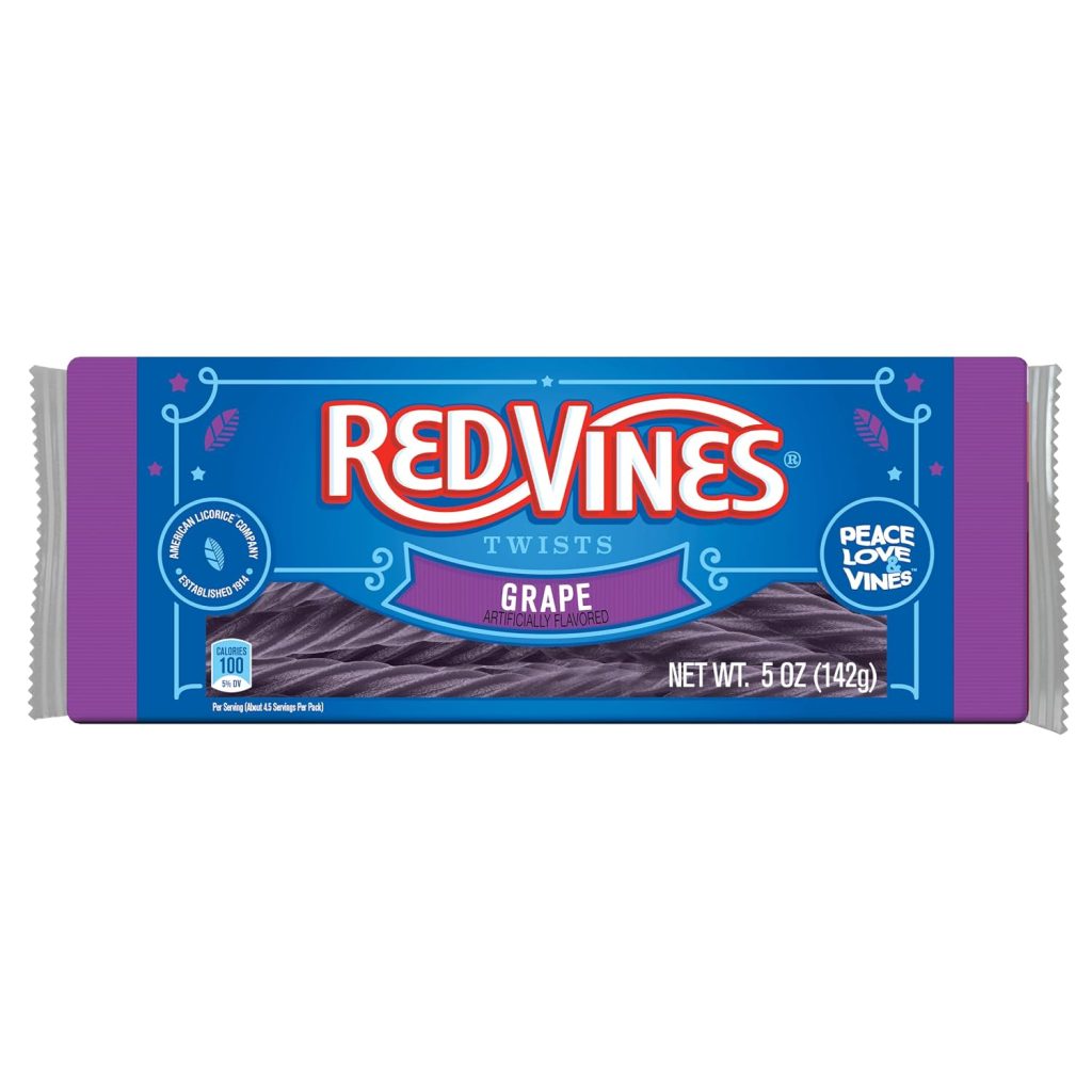 Red Vines Licorice, Grape Flavor Twists, Soft & Chewy Candy, 5oz Trays (12 pack)