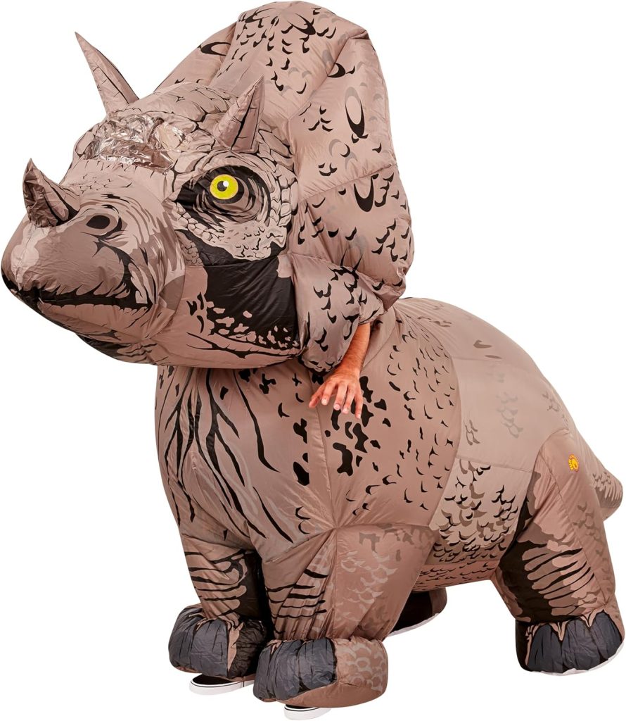 Rubies Triceratops Inflatable Dinosaur Costume for Adults, Unisex One Size