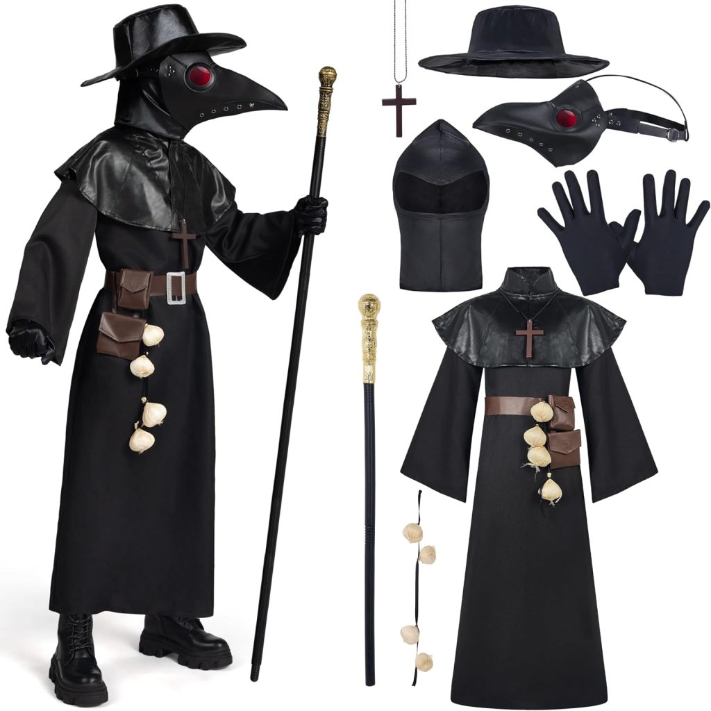 Spooktacular Creations Halloween Plague Doctor Costume for Kids 10 in 1 set