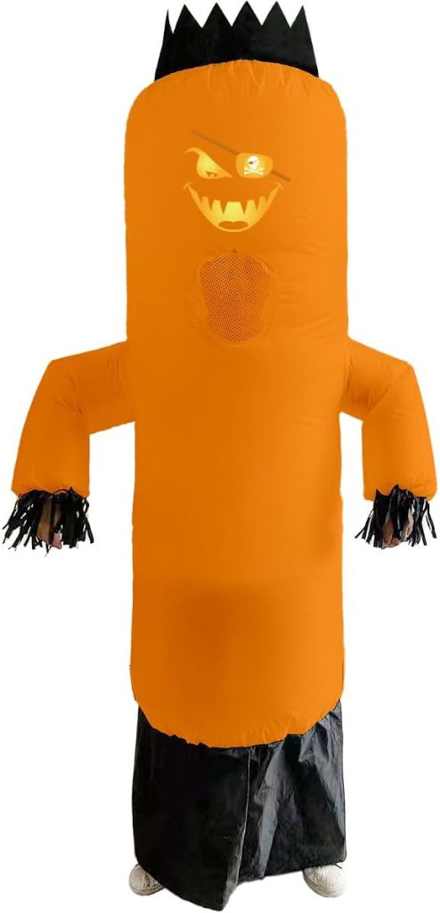Studio Halloween Adult's Orange Inflatable Create A Face Air Dancer Costume