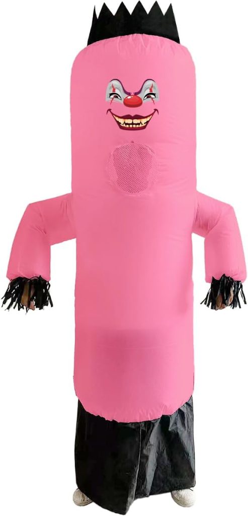 Studio Halloween Adult's Pink Inflatable Create A Face Air Dancer Costume