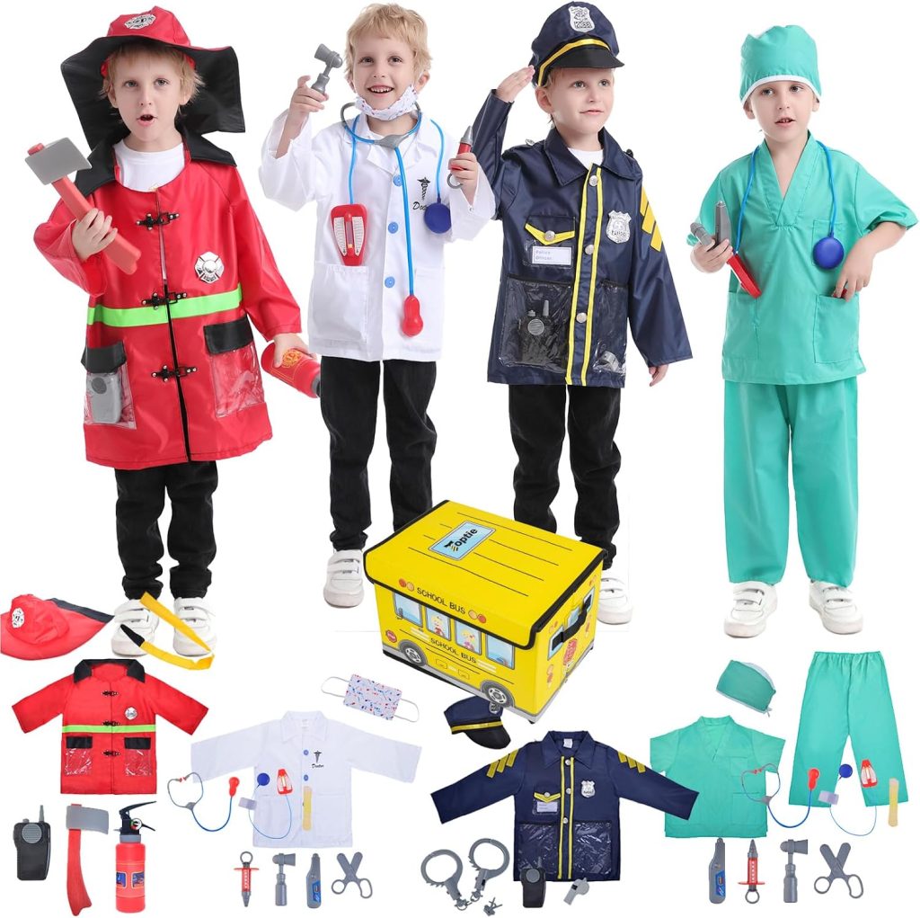 TOPTIE 4 Sets Kids Costumes for Age 3-7