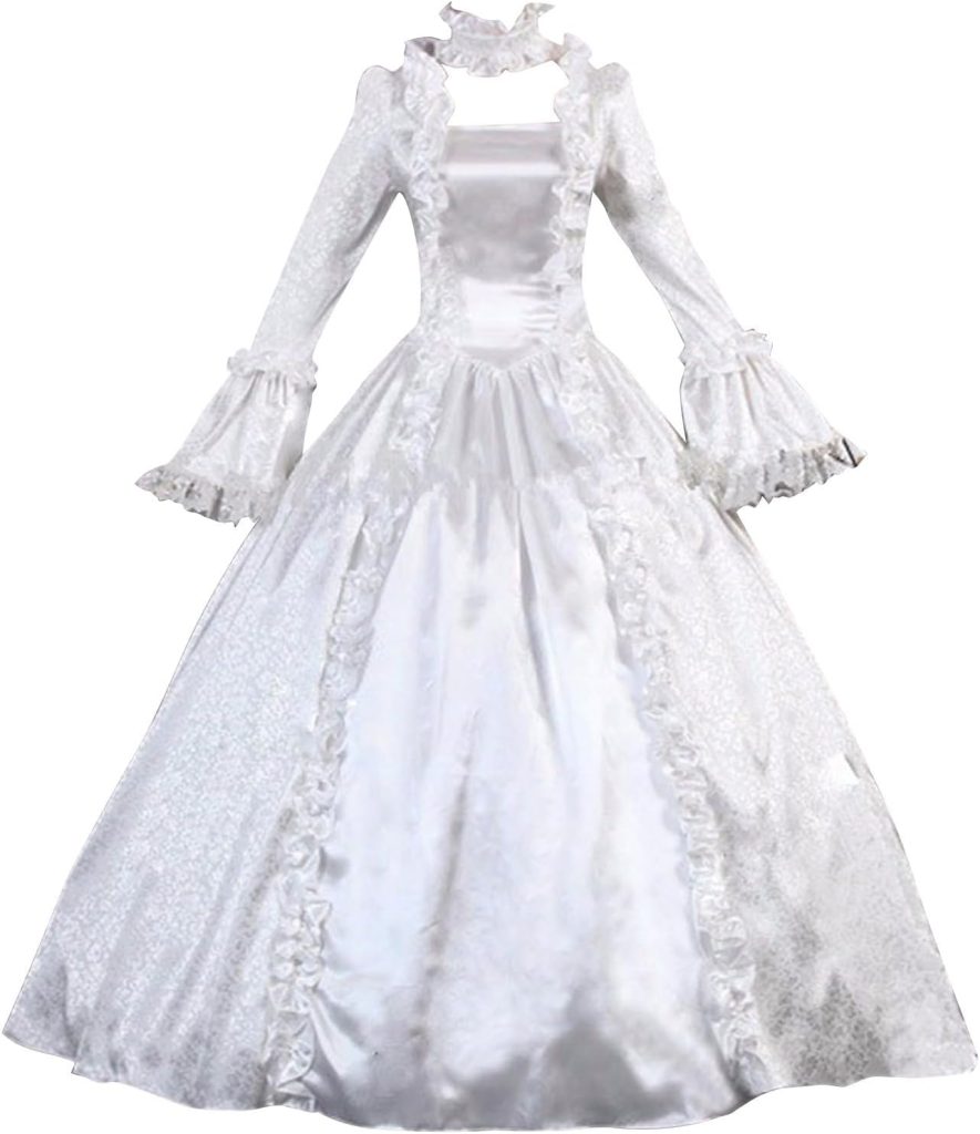 Womens Halloween Dresses Victorian Renaissance Long Sleeve Costume Gowns