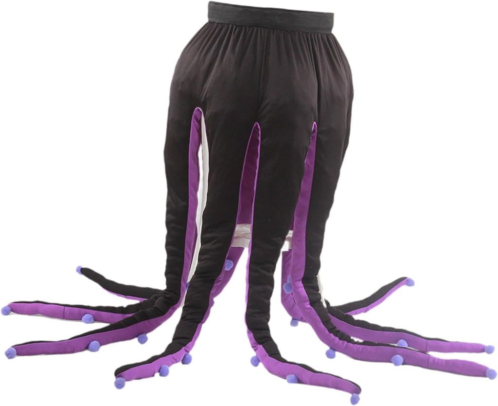 Women's Octopus Costume Creative Witch Outfit with Adjustable Waist Black Purple Tentacles for Halloween Party Masquerade