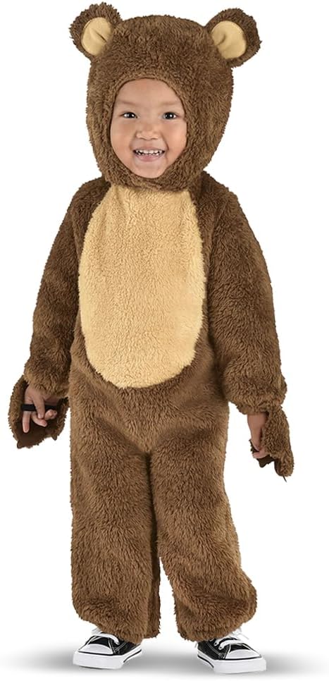 amscan Premium Brown Soft Fabric Cuddly Plush Teddy Bear Costume for Babies - 1 Count | Perfect For Dress Up & Playtime