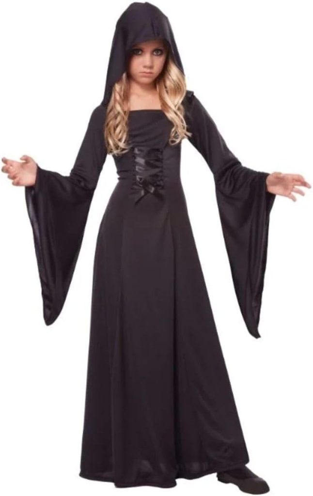 's Witch Costume - Black Halloween Outfit for - Polyester Fabric - Asymmetrical Silhouette for a Look - Comfortable for