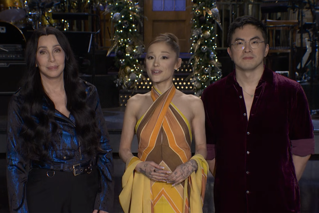 Cher Slaps Ariana Grande & Bowen Yang in 'Saturday Night Live' Promos