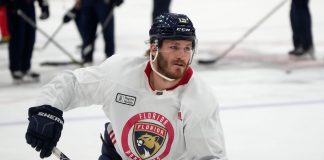 Matthew Tkachuk practices with Panthers for 1st time this season