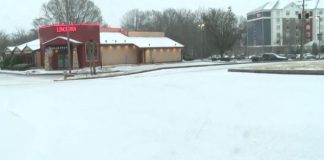 Where is the ice in Georgia on Sunday morning?