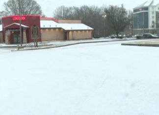 Where is the ice in Georgia on Sunday morning?