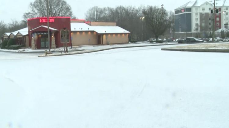 Where is the ice in Georgia on Sunday morning?