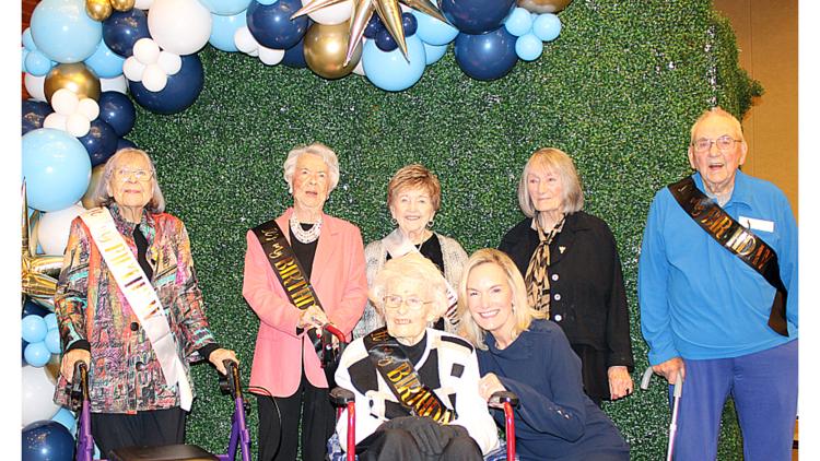 107-year-old woman celebrates with 5 other centenarians