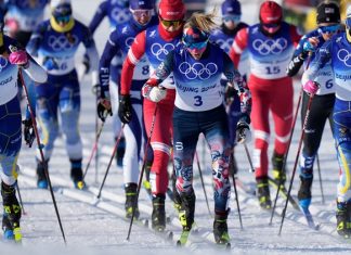 Diggins leads Team USA in women's cross-country skiathlon with eighth-place finish