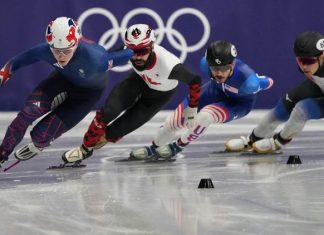 How did American short-track speedskater Clayton DeClemente do during his Olympic debut?