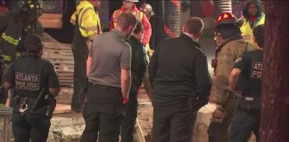 Worker rescued after falling into large hole in downtown Atlanta