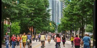 Atlanta Streets Alive to Transform Peachtree St. into Arts Festival on Sunday, with several roads closed to vehicular traffic.