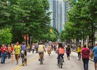 Atlanta Streets Alive to Transform Peachtree St. into Arts Festival on Sunday, with several roads closed to vehicular traffic.