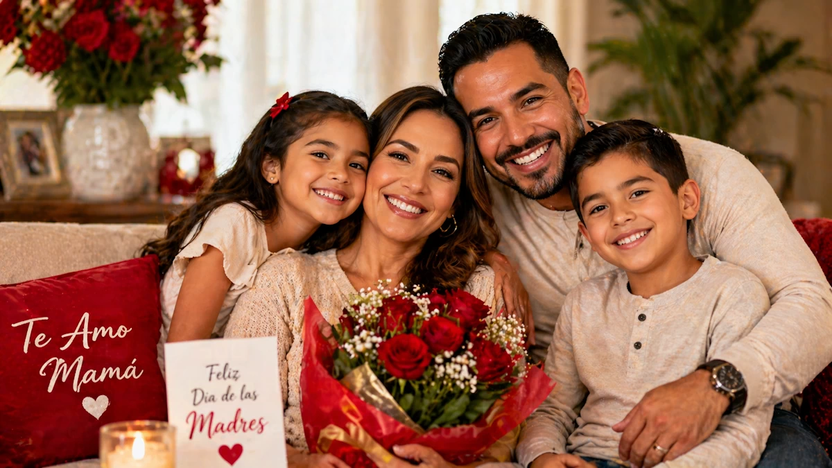 Familia latina celebrando el Día de las Madres en Atlanta