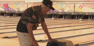 Veteran celebrates 99th birthday at the bowling alley