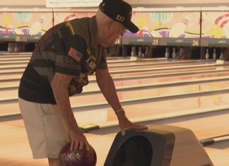 Veteran celebrates 99th birthday at the bowling alley