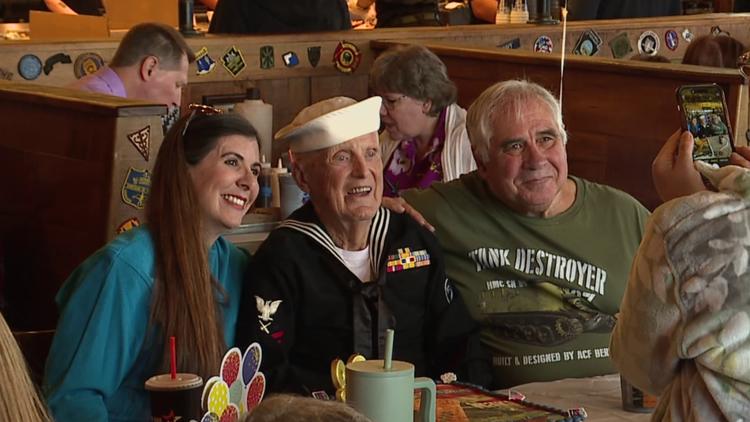 WWII veteran celebrates 99th birthday surrounded by friends and family